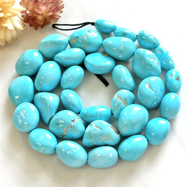 Sky Blue Sleeping Beauty Turquoise Nugget Beads Dimensions