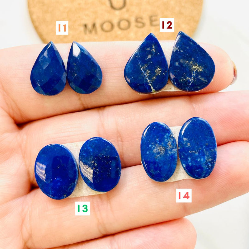 2. Medium Teardrop Lapis Lazuli, Set of 2 - 081824