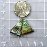 Medium Sea Green Triangle Crescent Lake Variscite, Set of 2 Dimensions