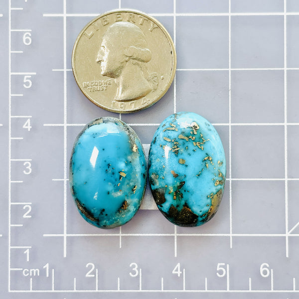 Large Sky Blue Oval Ithaca Peak Turquoise, Set of 2 Dimensions