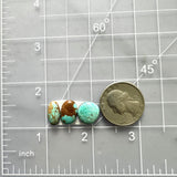 Small Sky Blue Mixed Number 8 Turquoise, Set of 3 Dimensions