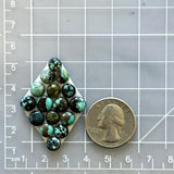 Small Mixed Round Mixed Turquoise, Set of 16 Dimensions