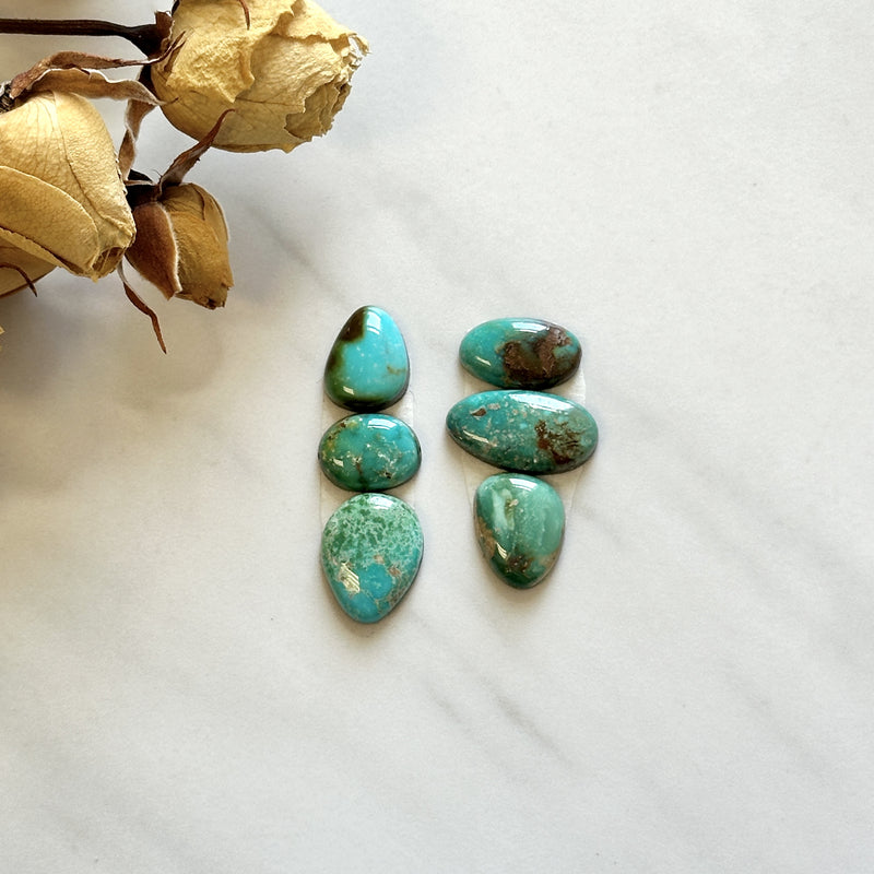 Small Mint Green Mixed Tyrone Turquoise, Set of 6 Background