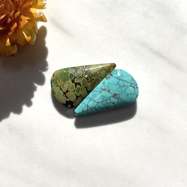 Medium Mixed Teardrop Mixed Turquoise, Set of 2 Background