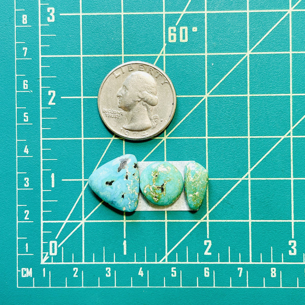 Small Mixed Mixed Carico Lake Turquoise, Set of 3 Dimensions