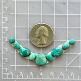 Small Sky Blue Mixed Lone Mountain Turquoise, Set of 9 Dimensions