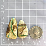 Large Deep Green Mixed Royston Turquoise, Set of 2 Dimensions