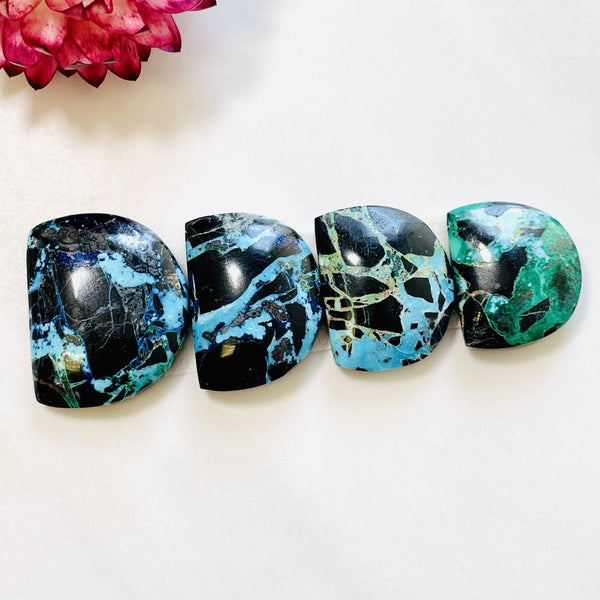 Large Sky Blue Half Moon Yungai Turquoise, Set of 4 Background