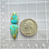 Medium Sky Blue Teardrop Number 8 Turquoise, Set of 2 Dimensions