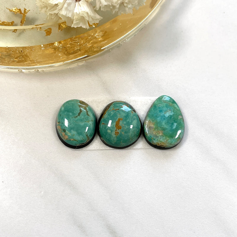 Small Sea Green Freeform Tyrone Turquoise, Set of 3 Background