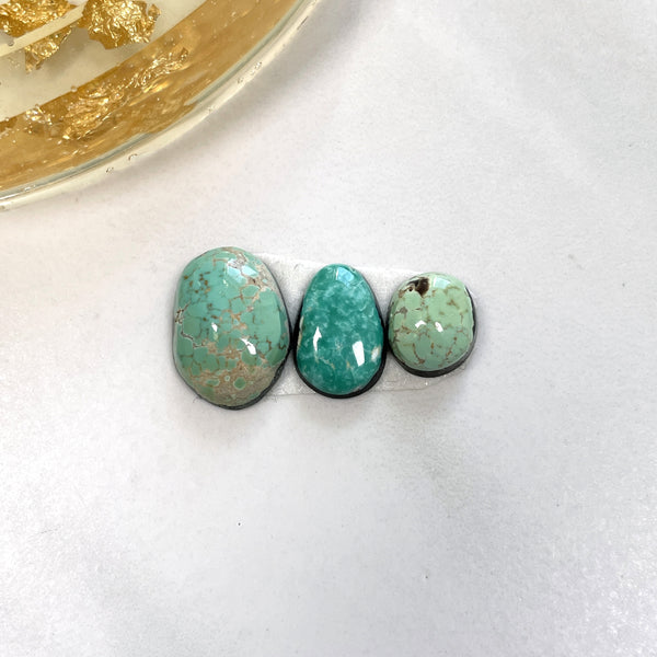 Small Mixed Freeform Carico Lake Turquoise, Set of 3 Background