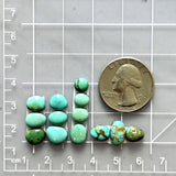 Small Sky Blue Mixed Number 8 Turquoise, Set of 13 Dimensions