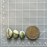 Small Deep Green Mixed Royston Turquoise, Set of 3 Dimensions