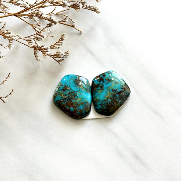 Large Ocean Blue Freeform Number 8 Turquoise, Set of 2 Background