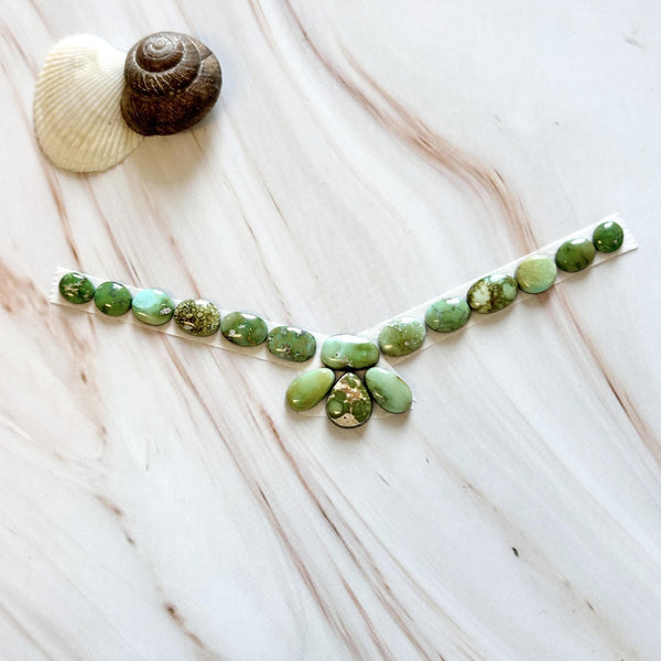 Small Lime Green Mixed Sonoran Gold Turquoise, Set of 16 Background