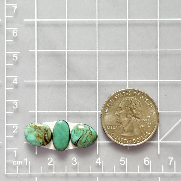 Small Mint Green Mixed Tyrone Turquoise, Set of 3 Dimensions