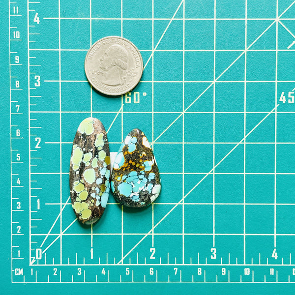 Large Mixed Mixed Mixed Turquoise, Set of 2 Dimensions