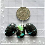 Large Sky Blue Oval Blue Moon Turquoise, Set of 3 Dimensions