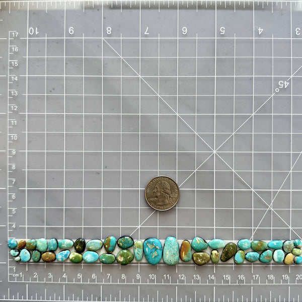 Small Mixed Mixed Lone Mountain Turquoise, Set of 41 Dimensions