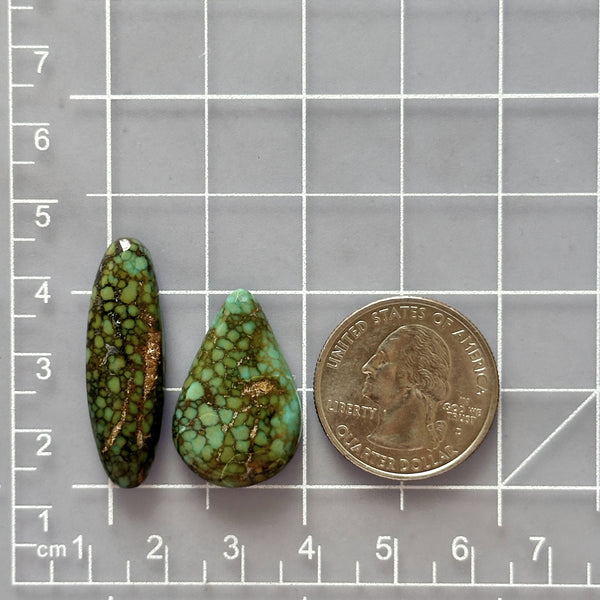 Large Bamboo Green Mixed Bamboo Mountain Turquoise, Set of 2 Dimensions