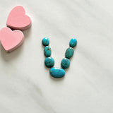 Small Sky Blue Mixed Sonora Turquoise, Set of 7 Background