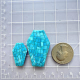 Large Sky Blue Freeform Inlay, Set of 2 Dimensions