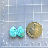 Small Sky Blue Teardrop Sonora Turquoise, Set of 2 Dimensions