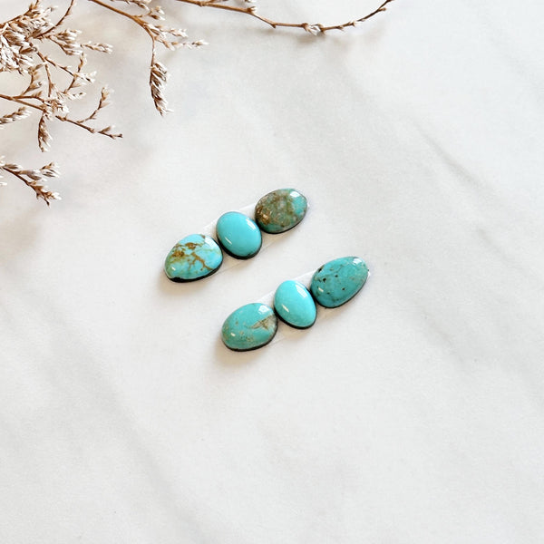 Small Sky Blue Mixed Royston Turquoise, Set of 6 Background