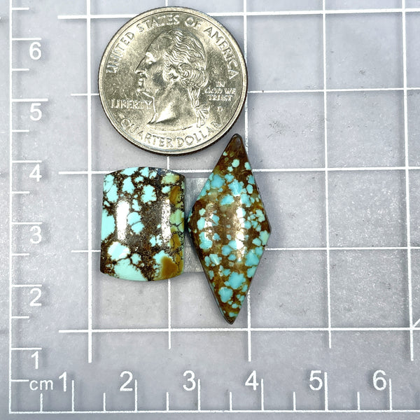 Medium Sky Blue Mixed Yungai Turquoise, Set of 2 Dimensions