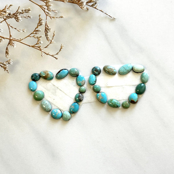 Small Mixed Mixed Mixed Turquoise, Set of 25 Background