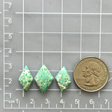 Small Mint Green Diamond Namtso Lake Turquoise, Set of 3 Dimensions