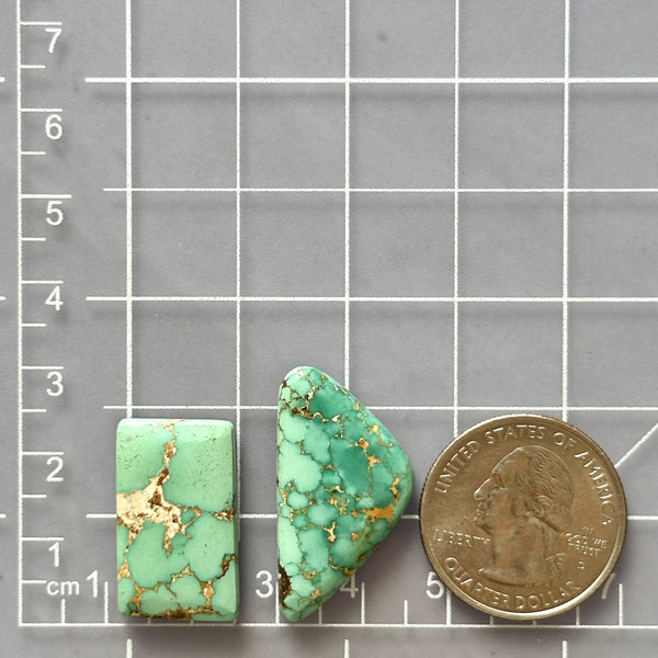 Large Mint Green Mixed Namtso Lake Turquoise, Set of 2 Dimensions