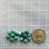 Small Sky Blue Round Yungai Turquoise, Set of 15 Dimensions
