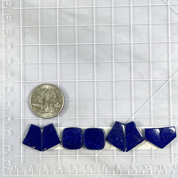 Medium Deep Blue Mixed Lapis Lazuli, Set of 8 Dimensions