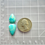 Small Sky Blue Teardrop Royston Turquoise, Set of 2 Dimensions