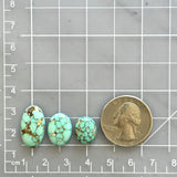 Small Faint Green Oval Namtso Lake Turquoise, Set of 3 Dimensions