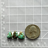Small Sea Green Teardrop Bamboo Mountain Turquoise, Set of 3 Dimensions