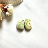Small Yellow Teardrop Crescent Lake Variscite, Set of 2 Background