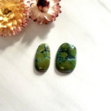 Medium Bamboo Green Oval Bamboo Mountain Turquoise, Set of 2 Background