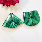 Large Deep Green Mixed Malachite Copper Mineral, Set of 4 Background