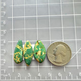 Medium Deep Green Mixed Royston Turquoise, Set of 3 Dimensions