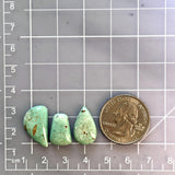 Medium Faint Green Mixed Treasure Mountain Turquoise, Set of 3 Dimensions