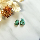 Small Mint Green Teardrop Namtso Lake Turquoise, Set of 2 Background