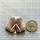 Large Red Petal White Buffalo Dolomite, Set of 2 Dimensions