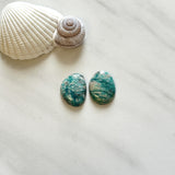 Medium Deep Green Mixed Fox Turquoise, Set of 2 Background