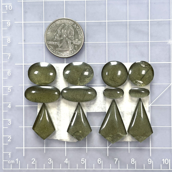 Small Swamp Green Mixed Rosarita, Set of 12 Dimensions