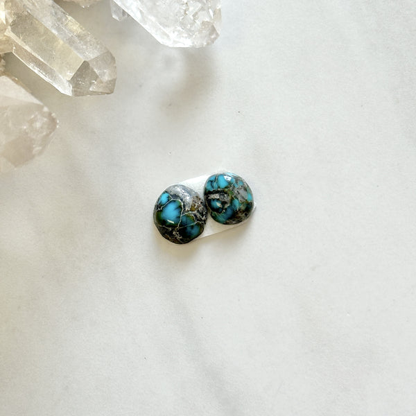 Small Ocean Blue Freeform Blue Moon Turquoise, Set of 2 Background