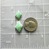 Small Mint Green Diamond Namtso Lake Turquoise, Set of 2 Dimensions