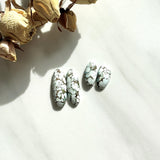 Medium Faint Blue Oval Sand Hill Turquoise, Set of 4 Background