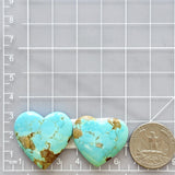 Large Sky Blue Heart Number 8 Turquoise, Set of 2 Dimensions